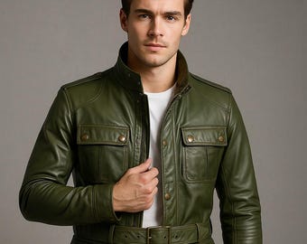 Men's Vanson Star Leather Jacket: Classic Biker Moto Coat - Etsy