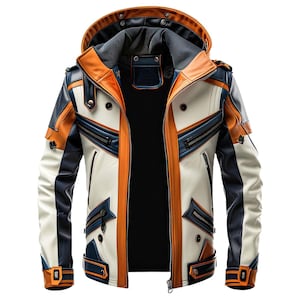 Leather Jacket  Set for Men | Handmade Gothic Cosplay Outfit with hoodie| Festival, Steampunk Wear