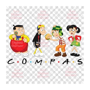 El Chavo del Ocho PNG Bundle | 4 Digital Download Files | El Chavo del 8 Clipart | Amigos & Compas Cartoon Characters | Instant Download