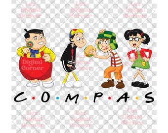 Pakiet PNG El Chavo del Ocho: cliparty kreskówkowe (pobieranie cyfrowe, 4 pliki)