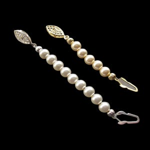 Pearl Necklace Extender With FISH HOOK Clasp, Pearl Extender, Necklace Lengthener, Gold Extender Silver Extender, Necklace Extender