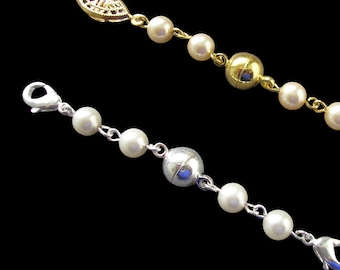 DISABILITY FRIENDLY Jewelry, Pearl Necklace Extender, MAGNETIC Jewelry Clasp Converter, Arthritis Friendly, Easy Necklace Clasp Converter