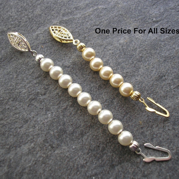 Pearl Necklace Extender With FISH HOOK Clasp, PRECIOSA Pearl Extender, Necklace Lengthener, Gold Extender Silver Extender Necklace Extender