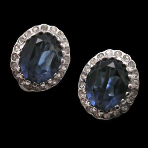 Vintage ATTWOOD And SAWYER Crystal Earrings, Signed Attwood And Sawyer Jewelry, Crystal CLIP On Earrings, Costume Jewelry