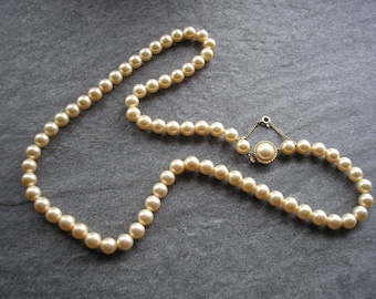 MAJORICA Single Strand Pearl Necklace, Single Strand Hand-knotted Pearls, Perlas de Mallorca, Majorca Pearls, 2 Strand Pearls, Cream Pearls