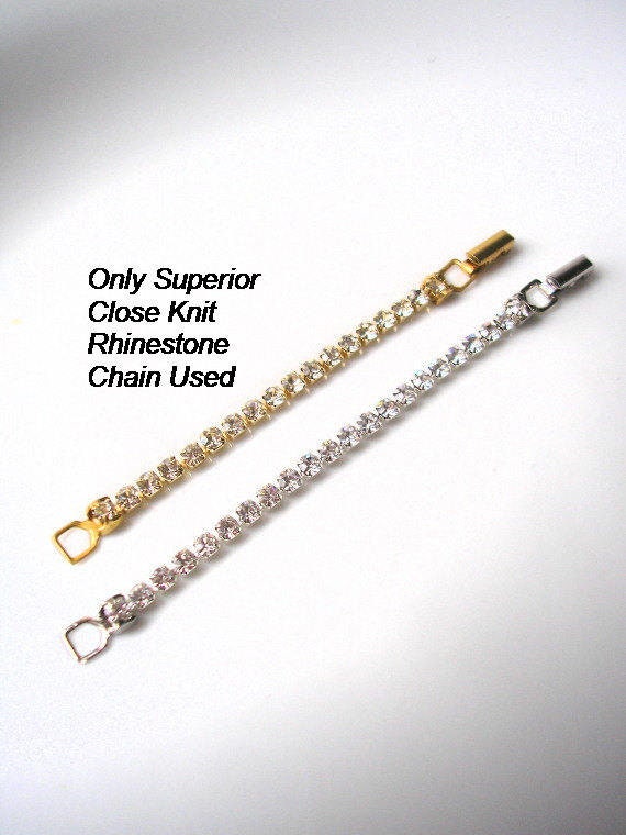 Rhinestone Necklace Extender, FOLD OVER SNAP Clasp, Chain Extender