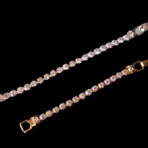 Rhinestone Necklace Extender, AURORA BOREALIS, AB, Fold Over Snap, Necklace Lengthener, Gold Extender, Silver Extender, Necklace Extension