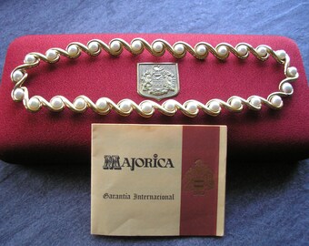 MAJORICA Pearl Necklace In Original Box (Signed), Majorica Pearls, Spanish Perlas, Majorca Pearl Choker, Gift Pearls, Bridal Pearls