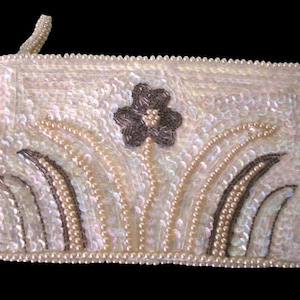 Vintage LA REGALE Sequinned Evening Purse, Pearl Evening Bag, Vintage Beaded Purse, Vintage Accessories, Pearl Clutch Bag, 1960s Accessories