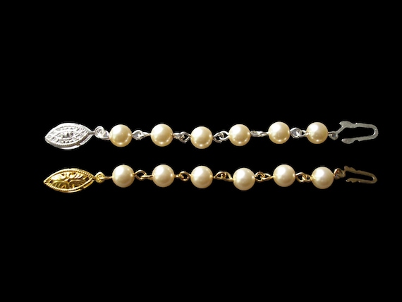 Pearl Necklace Extender With FISH HOOK Clasp, Pearl Extender, Necklace Lengthener, Gold Extender, Silver Extender, Necklace Extender