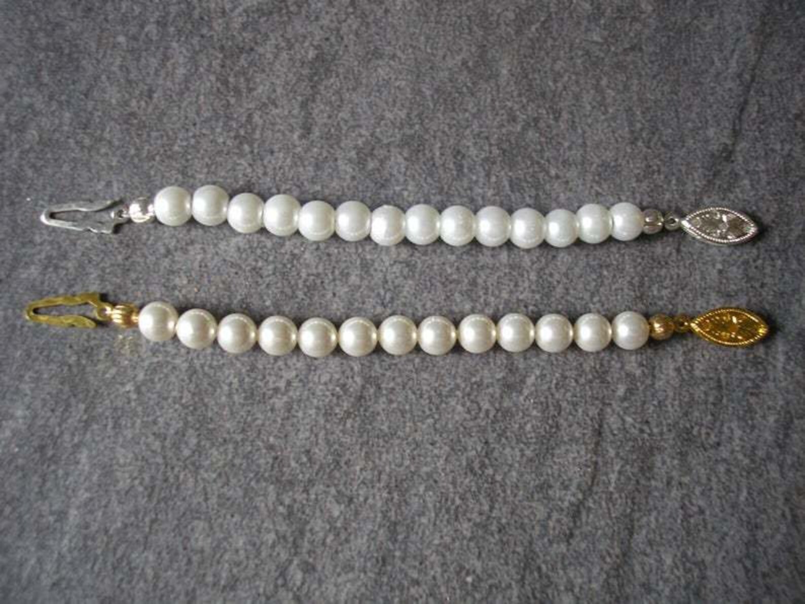Pearl Necklace Extender With FISH HOOK Clasp, PRECIOSA Pearl Extender, Necklace Lengthener, Gold