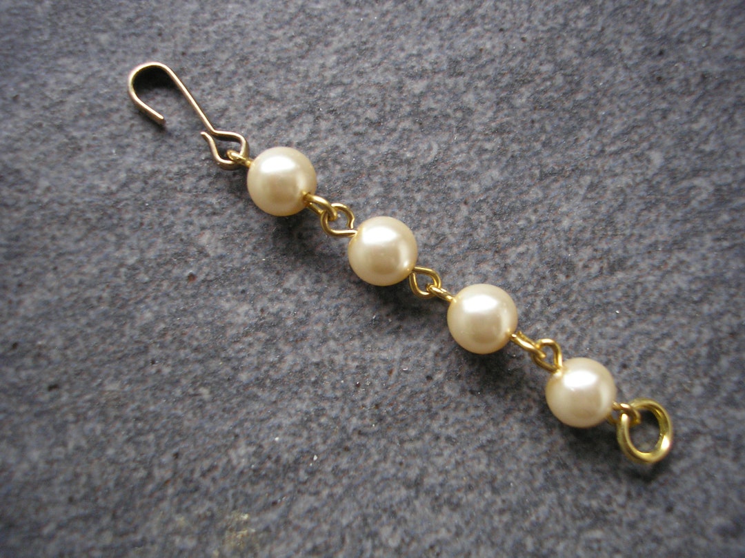Pearl Necklace Extender With HOOK Clasp, Pearl Extender, Necklace Lengthener, Gold Extender