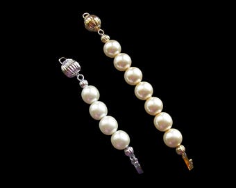 Pearl Necklace Extender With BALL Clasp, Pearl Extender, Necklace Lengthener, Gold Extender, Silver Extender, Necklace Extender
