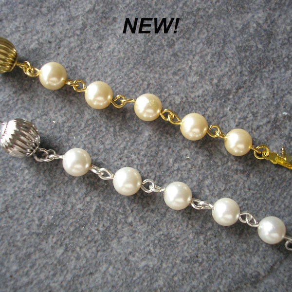 Pearl Necklace Extender With BALL Clasp, Pearl Extender, Necklace Lengthener, Gold Extender, Silver Extender, Necklace Extender