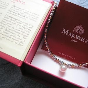 MAJORICA Pearl Necklace In Original Box, Gold And Silver Choker, Perlas De Mallorca, Spanish Pearls, Majorcan Pearls