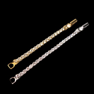 Rhinestone Necklace Extender, Fold Over Clasp, Chain Extender, Necklace Lengthener, Gold Extender, Silver Extender, Necklace Extension