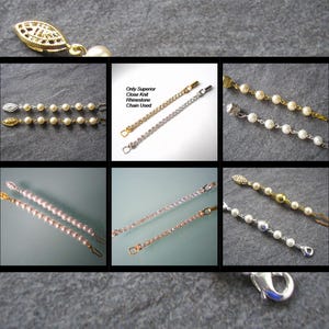 Pearl Necklace Extender With FISH HOOK Clasp, Pearl Extender, Necklace Lengthener, Gold Extender, Silver Extender, Necklace Extender image 2