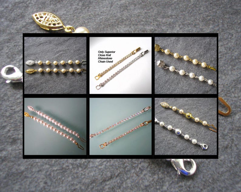 Pearl Necklace Extender With FISH HOOK Clasp, Pearl Extender, Necklace Lengthener, Gold Extender, Silver Extender, Necklace Extender image 2