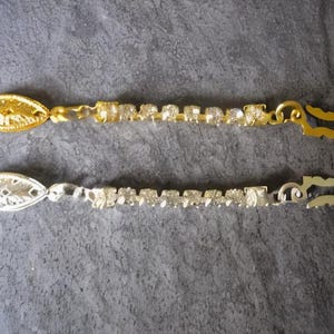 Rhinestone Necklace Extender With Fish Hook Clasp, Rhinestone Extender, Necklace Lengthener, Gold Extender, Silver Extender
