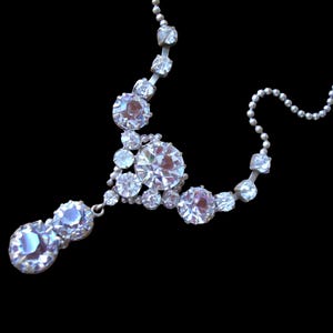 Vintage 1930s ART DECO Open Backed Paste Necklace, Art Deco Jewellery, Art Deco Necklaces, Vintage Costume Jewellery, Prom Night
