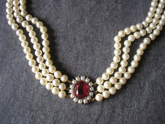 LOTUS Royale Pearls, Vintage Pearl Choker, Lotus P