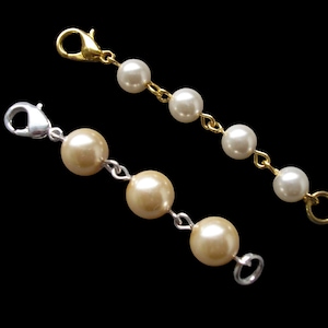 Pearl Necklace Extender With LOBSTER CLAW Clasp, Pearl Extender, Necklace Lengthener, Gold Extender, Silver Extender, Necklace Extender