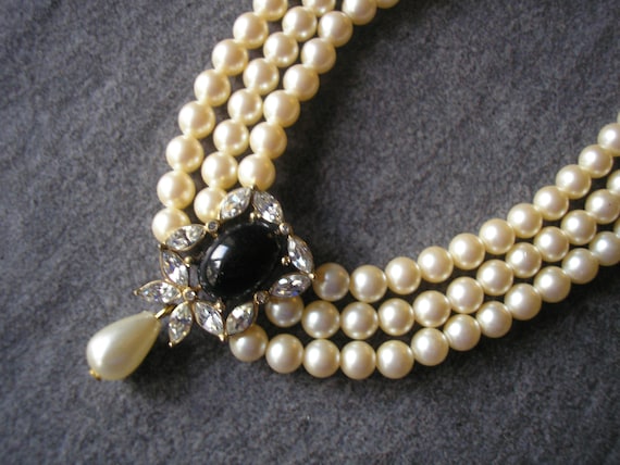 Vintage Pearl Choker, Attwood and Sawyer Jewelry,