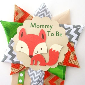 Fox Baby Shower Corsage Woodland Animals Theme Mommy To Be Mum Pin image 5