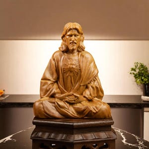 Jesus Christ Meditating Statue | Sacred Heart Figurine | Catholic Gifts | Christian Home Decor | Religious Zen Art | Spiritual Jesus Figure