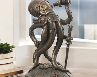 Mechanical Octopus Cthulhu Figurine | Steampunk Kraken Statue | Gothic Fantasy Home Decor | Unique Lovecraft Display Piece | Dark Gift Idea