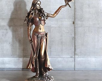 Morrigan Figurine | Mythological Statue | Bronze Warrior Woman | Goddess Decor | Dark Fantasy Collectible | Pagan Altar Statue | Wiccan Gift