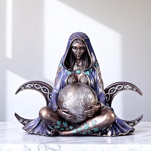 Millennial Gaia Figurine | Mother Earth Resin Statue |Spiritual Home Decor | Altar Goddess Sculpture | Spiritual Garden Decoration Gift