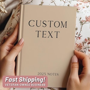 Personalized Hardcover Notebook, Custom Name Journal, Personalized Stationery Gift, Custom Text Journal, Unique Gift for Writers, 5x7 Inches
