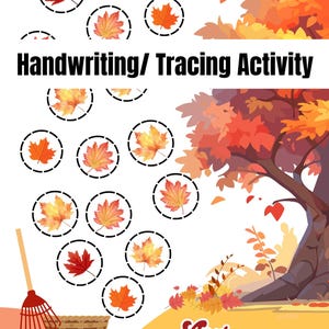 Autumn Harvest Tracing Activity, Fine Motor Pre-Writing OT Printable, Pencil Control Worksheet, Handwriting Practice, Preschool Kindergarten