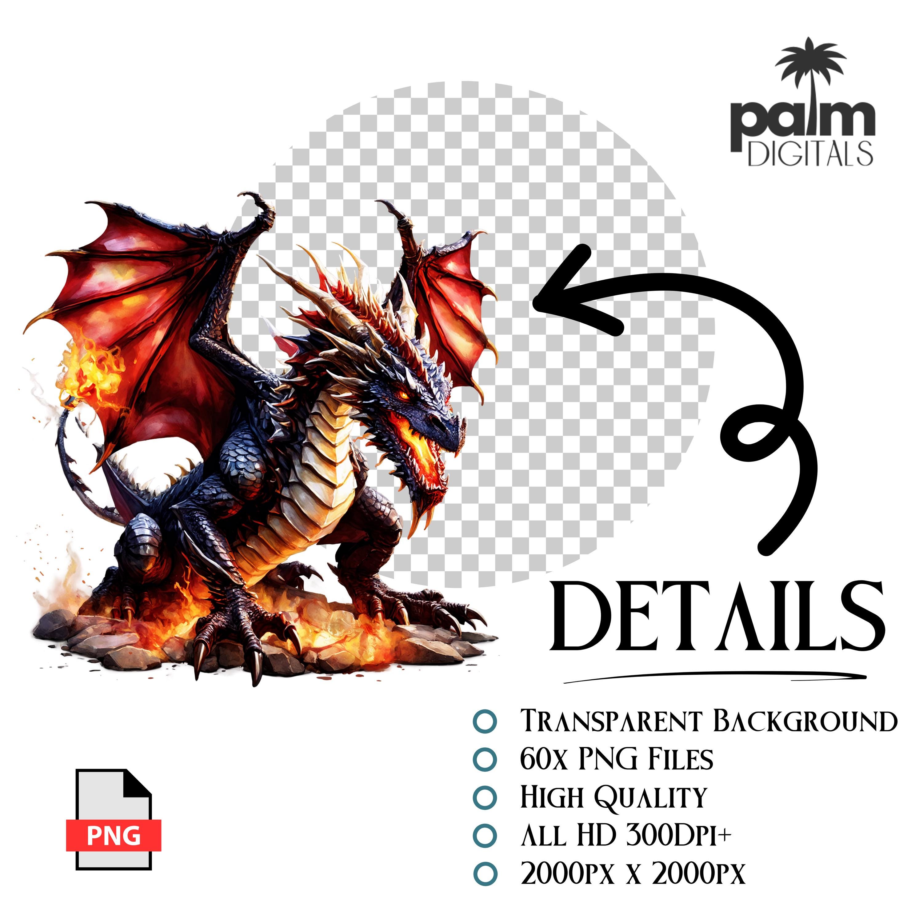 Fire Dragon Png Flight Rising Fire Dragons PNG Clipart Bundle • Fantasy Dragon Age Scrapbook Graphics ...