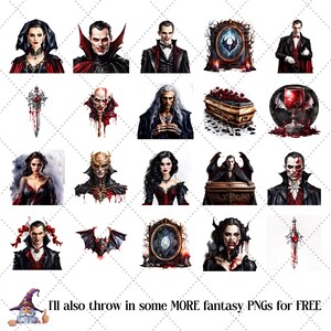 Vampires PNG Clipart Bundle • Gothic Halloween Vampire Scrapbook ...