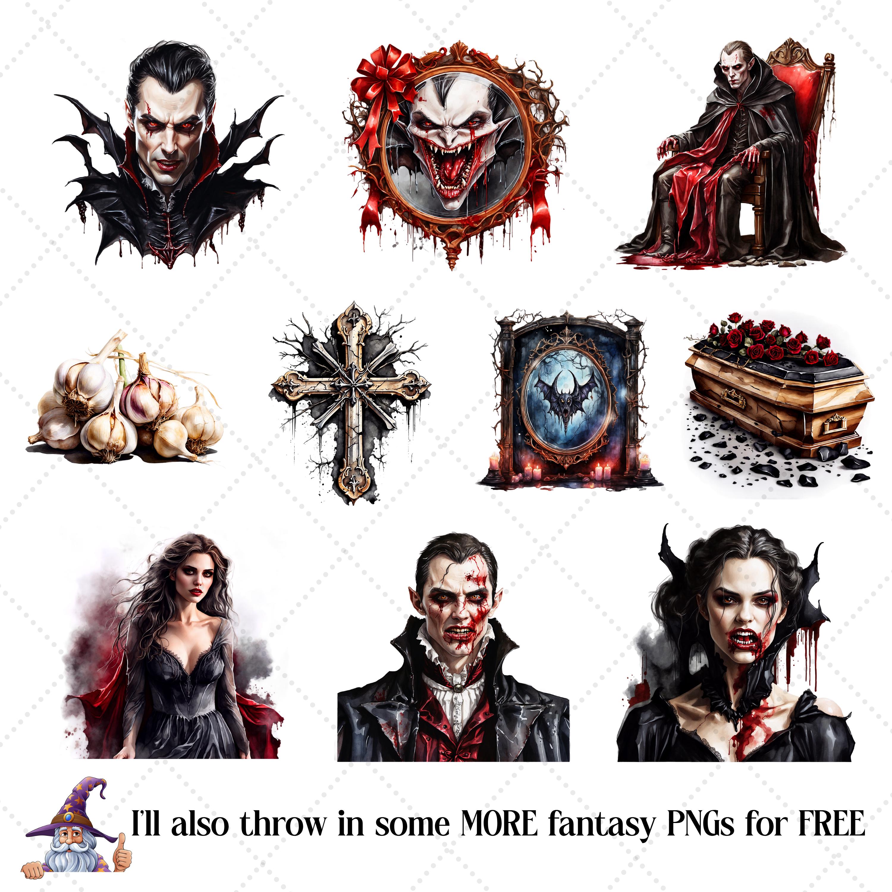 Vampires PNG Clipart Bundle • Gothic Halloween Vampire Scrapbook ...