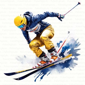 16 cliparts PNG SVG de ski • Graphismes de scrapbooking de snowboard et de ski pour POD, sublimation • Ensemble jpeg de snowboard et de ski • PalmDigitals