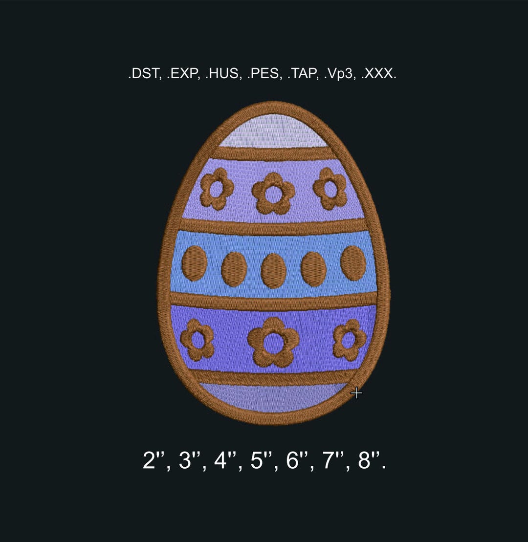 Easter Egg Machine Embroidery Design: Floral Applique (digital Download ...