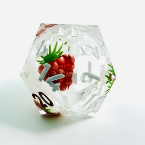 Raspberry Dice Liquid Core DnD Dice Set, Sharp Edge D&D Dice Full Set, Dungeons and Dragons Polyhedral RPG DND Dice D6, D20, Gift for Gamer