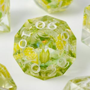 Lemon Dice Liquid Core DnD Dice Set, Sharp Edge D&D Dice Full Set, Dungeons and Dragons Polyhedral RPG DND Dice D6, D20, Gift for Gamer