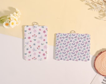 Floral badge holder,Soft Name Holder,Durable and Stylish ID Badge Case,School ID Protector,Add on for Lanyard,Horizontal and Vertical,Gifts,