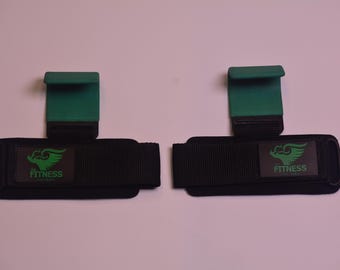 Weight Lifting Hooks with Padded Wrist Straps, Non-Slip Rubber Coating