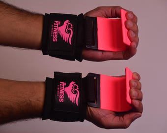 Weight Lifting Hooks with Neoprene Wrist Straps, Non-Slip Rubber Best Gift For Him