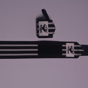 Premium Quality Weight Lifting pair of Wrist Wrap Black White Combination also available in different colors