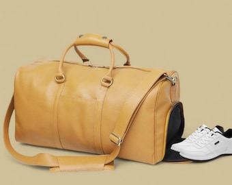 Leather Weekender Bag for Men Full Grain Leather Duffle Bag Handmade Overnight Bag leather gym bag travel gift for men anniversary husband