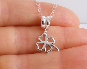 4 Leaf Clover Necklace, Sterling Silver, Shamrock, Gift for Her, Symbolism (Faith, Hope, Love, and Luck), Irish, Ireland, Mothers Day