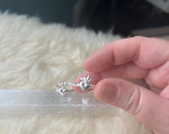 Flaming Heart Sterling Silver Ring