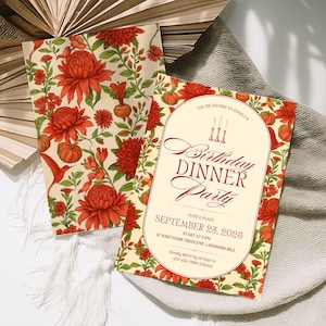 Birthday Dinner Invitation for woman Birthday Dinner Digital Invite Adult Birthday Digital Download Minimal Birthday Invite Any Age Invite