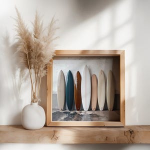 Surfboard Wall Art, Surfboard Beach Ocean, Beachy Wall Art, Minimalist Modern Art Coastal Room Decor, Surf Wall Art, Surfing Print